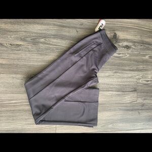NWT Fila sport workout track retro yoga pants. Gray XS